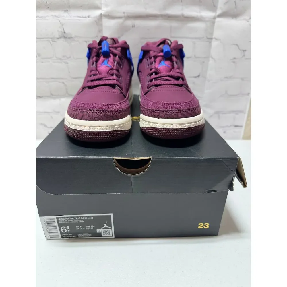 Nike Air Jordan Spizike Low GS Bordeaux Hyper Royal Sail Kids size 6.5Y NIB - Picture 8 of 11
